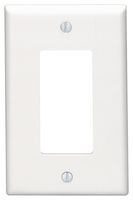 Leviton 80601-W 1-Gang Decora/GFCI Device Wallplate, Midway Size, Thermoset, Device Mount, White
