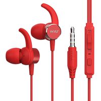 WRZ M7 Earbuds in Ear Headphones Wired Earphones Noise Isolating Bass Stereo Sweatproof Headsets with Microphone Volume Button Control for iOS Android Cellphone Laptop Tablet PC Computer- Red