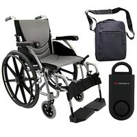 Karman S-Ergo 115 Ultra Lightweight Ergonomic Wheelchair | Seat Size 18" X 17" | Swing Away Footrest | Fixed Wheels and Mag Wheels in Silver & Free Black Safety Alarm!!