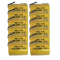 4/5SC Sub C 1.2V 1200mAh Ni-CD Rechargeable Battery Flat Top with Tab Count (12)