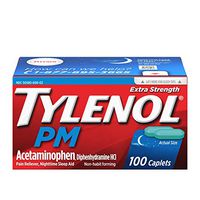 Tylenol PM Extra Strength Pain Reliever & Sleep Aid Caplets with 500 mg of Acetaminophen, 100 ct