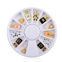 Nail Art Tool,Putars Fashion 3 Styles 3D Nail Art DIY Perfume Decoration Alloy Pearl Jewelry Wheel Multicolor