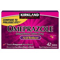 Lot of 2 Kirkland Omeprazole 20mg {42 Tablets x 2= 84 Tablets} Acid Reducer