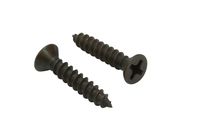 #6 X 1'' Black Oxide Coated Stainless Flat Head Phillips Wood Screw, (25 pc), 18-8 (304) Stainless Steel Screw by Bolt Dropper