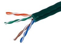 Monoprice Cat5e Ethernet Bulk Cable - Network Internet Cord - Solid, 350Mhz, UTP, CMR, Riser Rated,  Pure Bare Copper Wire, 24AWG, 1000ft, Green