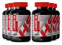 L arginine Powder Organic - L - ARGININE Energy Booster 500 MG - Increase Endurance (6 Bottles)