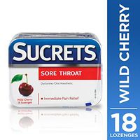 Sucrets Sore Throat Lozenges, Wild Cherry Flavor, 18 Count