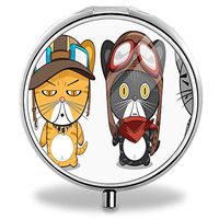 Pill Box Organizer Holder - Weekly Medicine Organizer- Medication Vitamin Container - Q Version Cat