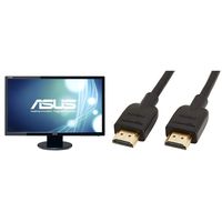 ASUS VE248H 24" Full HD 1920x1080 2ms HDMI DVI VGA Back-lit LED Monitor & AmazonBasics High-Speed 4K HDMI Cable, 6 Feet, 1-Pack
