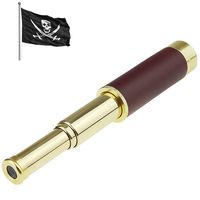 F.DORLA Pirate Brass Telescope, 25x30 Zoomable Spyglass Collapsible Pirate Monocular Telescope Scope Night Version Monocular for Kids Travel, Hiking, Hunting, Pirate Navigation