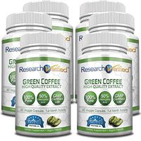 Green Coffee Bean Extract - Six Month Supply - 100% Pure by Research Verified - 50% Chlorogenic Acid - 365 Day 100% Money Back Guarantee - Try Risk Free for Fast and Easy Weight Loss