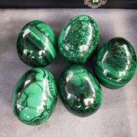 Natural Crystal Egg Yoni Eggs Rose Quartz Lapis Lazuli Cat's Eye Moonstone Meditation Eggs Massage Tool Pelvic Kegel Exercise Vaginal Tightening Ball for Health Care Tool (Malachite 65-70mm)