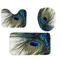 YAYUMI 3pcs Non-Slip Fish Scale Bath Mat Bathroom Kitchen Carpet Doormats Decor