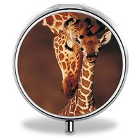 IMLONE Pill Organizer, Customized Child Giraffe Pill Boxes with 3 Components Metal Pill Container for Purse