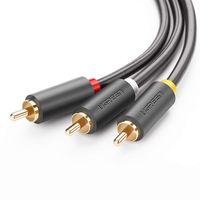 UGREEN 3 RCA Cable Male to 3RCA Male Stereo Audio Video RCA Cable RG59 Gold Plated for Connecting Your VCR, DVD, HDTV and Other Home Theater Audio Video Equipment, 6ft 2m