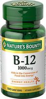 Nature's Bounty Vitamin B-12 -- 1000 mcg - 100 Tablets - 2pc