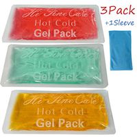 Pain Relief Flexible Ice Pack for Injuries Hot Cold Therapy Reusable Gel Pack/Heat Wrap - Great for Back, Waist, Shoulder, Neck, Ankle, Knee and Hip (2 Pack) (3 Ice Pack +1 Sleeve)