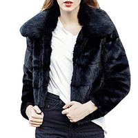 Women Casual Solid Color Lapel Faux Fox Fur Short Coat Outwear Blouse for Autumn Winter by Drfoytg