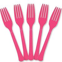 Extra Heavy Weight Plastic Forks | 20ct (Bright Pink)