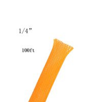 PET Orange Braided Cable Sleeve 1/4" inch X 100ft (1/4" X 100')