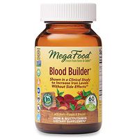 MegaFood, Blood Builder, Daily Iron Supplement and Multivitamin, Supports Energy and Red Blood Cell Production Without Nausea or Constipation, Gluten-Free, Vegan, 60 Tablets (60 Servings) (FFP)