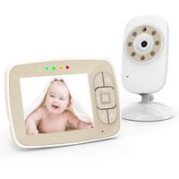 Video Baby Monitor with Digital Camera, ANMEATE Digital 2.4Ghz Wireless Video Monitor with Temperature Monitor, 960ft Transmission Range, 2-Way Talk, Night Vision, High Capacity Battery (3.5inch)