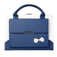 TechCode iPad Pro 10.5 Case, Portable Handbag Style Slim Fit PU Leather Cute Lovely Bowknot Flip Protective Case Smart Stand Cover with Handle Accessories Pocket Tablet Shell for iPad Pro 10.5, Blue