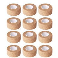 sansheng 1Inch Self Adherent Cohesive Wrap Bandages,Brown Athletic Tape for Wrist, Ankle, Hand, etc(12pcs)