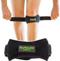 Patella Knee Strap for Running, Basketball, and Hiking by Marquee Sports / Adjustable Patellar Tendon Pain Relief and Support Brace from Jumper's Knee, Chondromalacia, and Tendonitis / Black