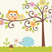 Creative Converting 16-Count Paper Lunch Napkins, Happi Tree Sweet Baby - 667128