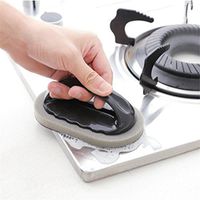 Iumer Pot Bowl Emery Sponge Brush Eraser Scrub Handle Grip Sink Kitchen Cleaning Tool