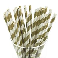 Homeford Firefly Imports Candy Striped Paper Straws, 7-3/4-Inch, 25-Pack, Willow, 7-3/4"