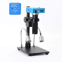 HAYEAR 34MP 2K 1080P 60FPS Full HD HDMI USB Electronic Digital Video Soldering Microscope Camera Magnifier +150X Zoom C-Mount Lens + Adjustable Illumination for Cell Phone PCB Repairing Portable
