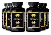 Fatty acids - Extra Virgin Coconut Oil 3000 MG - Anti Fatigue Supplement - 6 Bottles 360 Softgels