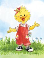 Suzy's Note Card Collection Stationery, Suzy Ducken in Red Overalls - 10867