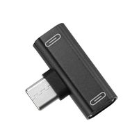 Iusun for Letv2Pro Max2 USB C 3.5mm Converter USB C Audio Cable Charger 2 in 1 Type C to Type C Jack Aux Earphone Adapter Convert Connector Lightweight Portable (Black)