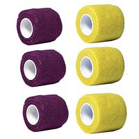 Aguaton Self-Adherent Stretch Cohesive Athletic Tape Wrap Team Colors Team Colors 2 Inches by 6 Yards (Pack of 6) (Purple & Yellow)