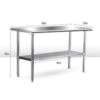 SENDAKE Commercial Stianless Steel Prep & Work Table 24x48 inches,Adjustable Heavy Duty Table for Kitchen and Restaurant
