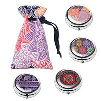 4 Pack Pill Boxes with Pouch Bag - Lizimandu Compact 3 Compartment Medicine Case, Pill Box for Pocket or Purse (5-Colors Elephant)