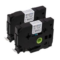 Molshine Compatible Heat Shrink Tube Label Tape, Replacement for Brother HSe231 HSe-231 HS-231 HS231 Black On White 9mm x 1.5m (1/2 inch x 4.9 feet), 2 Pack