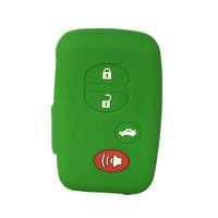 Green 4 Buttons Key Shell Remote Jacket Fob Key Holders Covers Keychain for Toyota Camry RAV4 Avalon Highlander