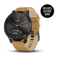 Garmin vívomove HR, Hybrid Smartwatch for Men and Women, Onyx Black w/Suede Band