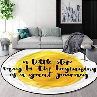RUGSMAT Lifestyle Modern Machine Washable Round Bath Mat,Journey Themed Quotation Living Room,Bedroom,Desk/Chair Mats,Round Round-55