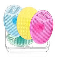 Women Facial Cleaner Gentle Exfoliate Soft Silicone Baby Infant Shampoo Scalp Massage Brush with Storage Box Pack of 3