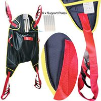 Patient Lift Medical Slings Transfer Belts Toilet Bath Shower Aids Full Body Divided Leg Straps Carrier Seating Cushion with Padded Buffer Head Back Support AnyBack Free Size Load 460 Lbs Black