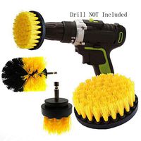 4 Piece Drill Brush Attachment Set- Power Scrubber Brush Set - Multi-Function Drill Brush- Suitable for Bathroom Surfaces, Grout, Floors, Bathtubs, Tiles, Corners, Kitchens,Automotive, Grill