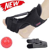 Plantar Fasciitis Night Splint Foot Drop Orthotic Brace, Adjustable Elastic Dorsal Night Splint for Plantar Fasciitis, Orthotic Brace Sleep Support Pain Relief from Tendonitis, Heel, Arch (Red)