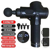 XTSP Massage Gun, theragun, deep Tissue Massager, hypervolt Massage Gun, Muscle Massager, Cordless Impact Massage Gun, Portable Massager with 6 Massage Heads (Color : Black1)