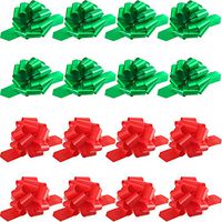 Tatuo 16 Pieces Christmas Pull Bows Gift Wrap Bows with Ribbon for Christmas Wedding Decoration, Gift Wrapping, 5 Inches Diameter