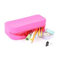 Premium Toiletry Bag, Portable Pencil Pouch, Mini 100% Silicone, Multifunction Cosmetics Organizer Pouch Stationery Organizer Pencil Pouch with Zipper (Red)